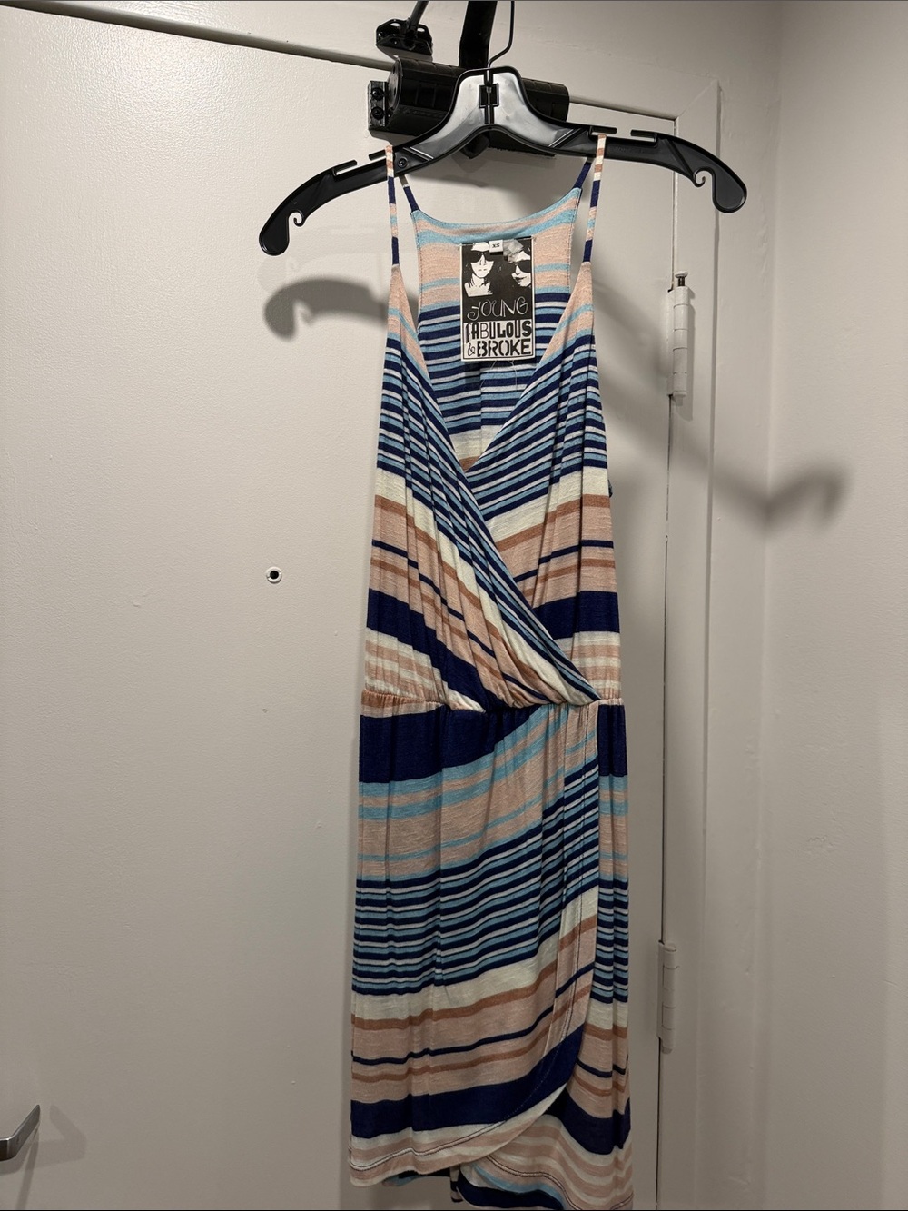 Young Fabulous & Broke Striped Mini Dress in Blue and Cream